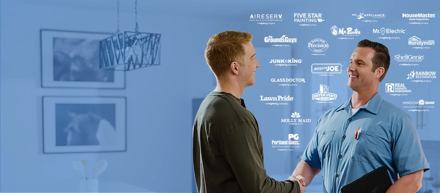 Neighborly home service professionals speaking