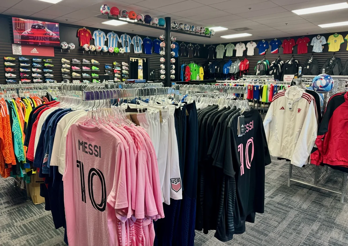 Soccer Post store with jerseys and equipment